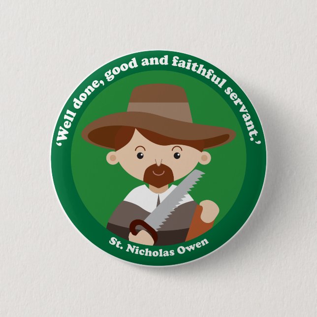 St. Nicholas Owen 6 Cm Round Badge (Front)