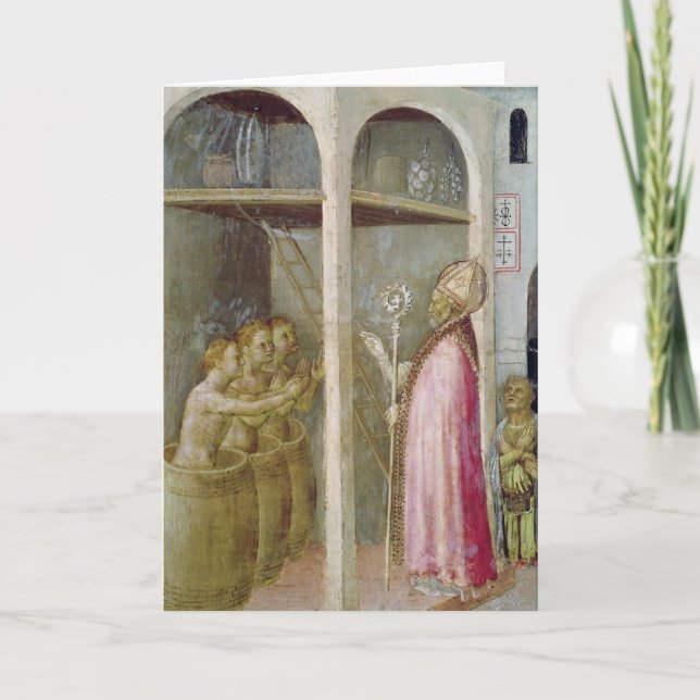 St. Nicholas Resuscitates the Three Children Holiday Card (Front)