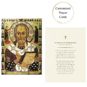 St. Nicholas the Wonderworker Orthodox Prayer Card