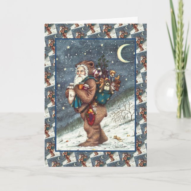 ST. NICK IN TEDDY BEAR SUIT, CHRISTMAS TEDDIES HOLIDAY CARD (Front)