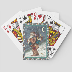 ST. NICK IN TEDDY BEAR SUIT, CHRISTMAS TEDDIES PLAYING CARDS