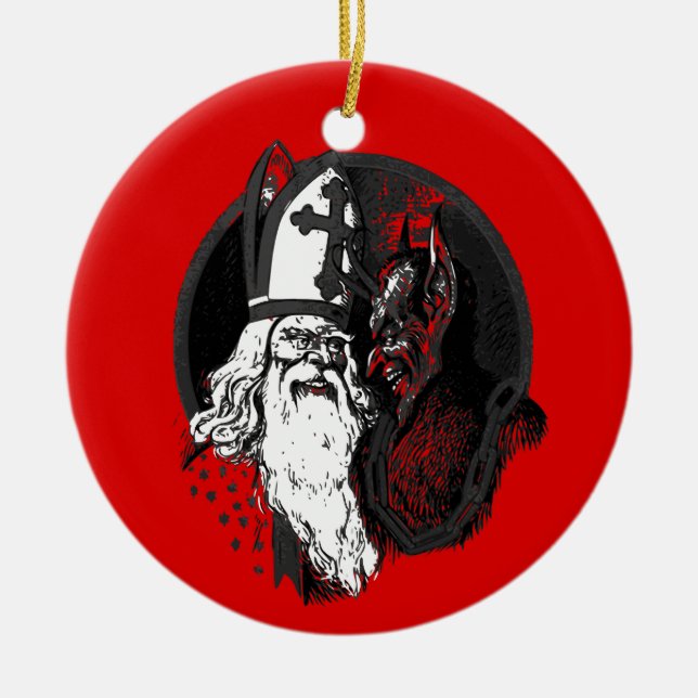 st nick krampus ceramic ornament (Front)