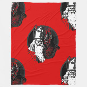 st nick krampus fleece blanket
