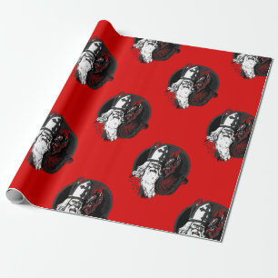 st nick krampus wrapping paper
