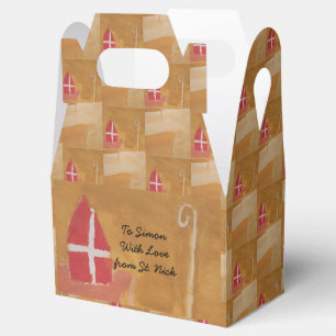 St. Nick's Day Dutch Sinterklaas Watercolor Mitre Favour Box