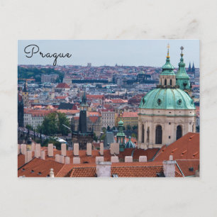 St. Nicolas church and roofs of Prague Postcard