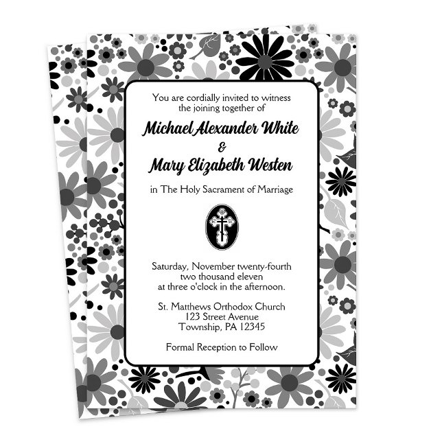 St. Olga Cross Floral Orthodox Wedding Invitations (St. Olga Cross Floral Orthodox Wedding Invitations from Ammia's Orthodox Online Store on Zazzle.)