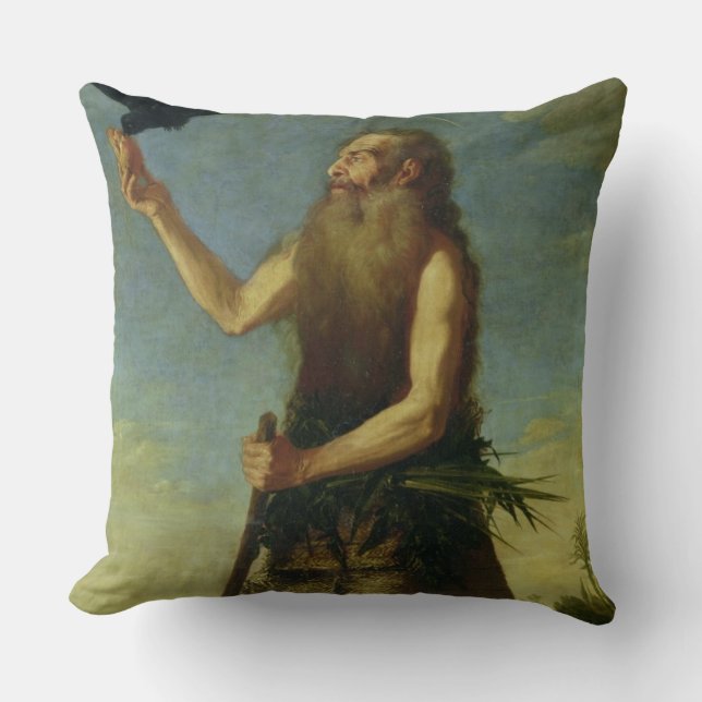 St. Onuphrius (oil on canvas) Cushion (Front)