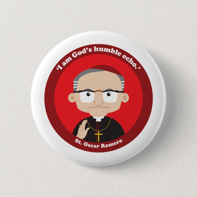 St. Oscar Romero 6 Cm Round Badge (Front)