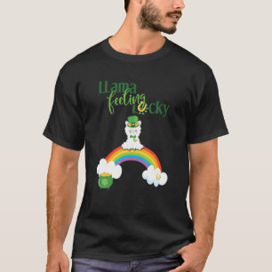 St Paddy's Day Cute Lucky Irish Llama T-Shirt
