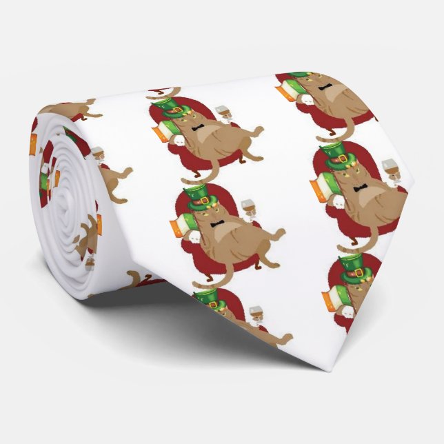 St. Paddy's Day Fat Cat Tie (Rolled)