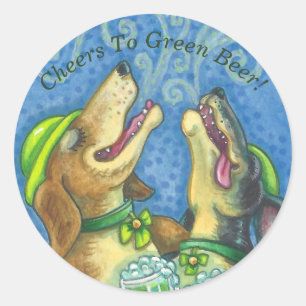 St. Paddy's Day IRISH HOUNDS DOG STICKER Sheet