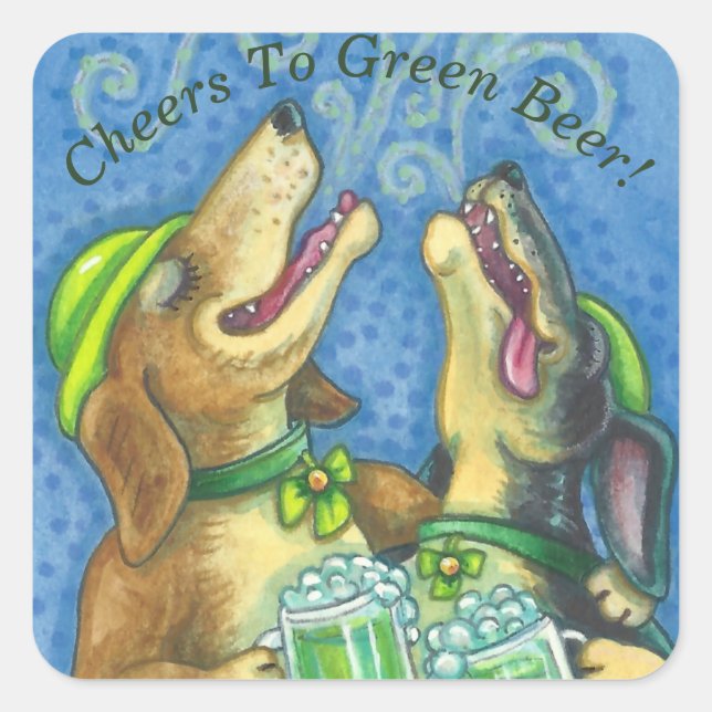 St. Paddy's Day IRISH HOUNDS DOG STICKER Sheet (Front)
