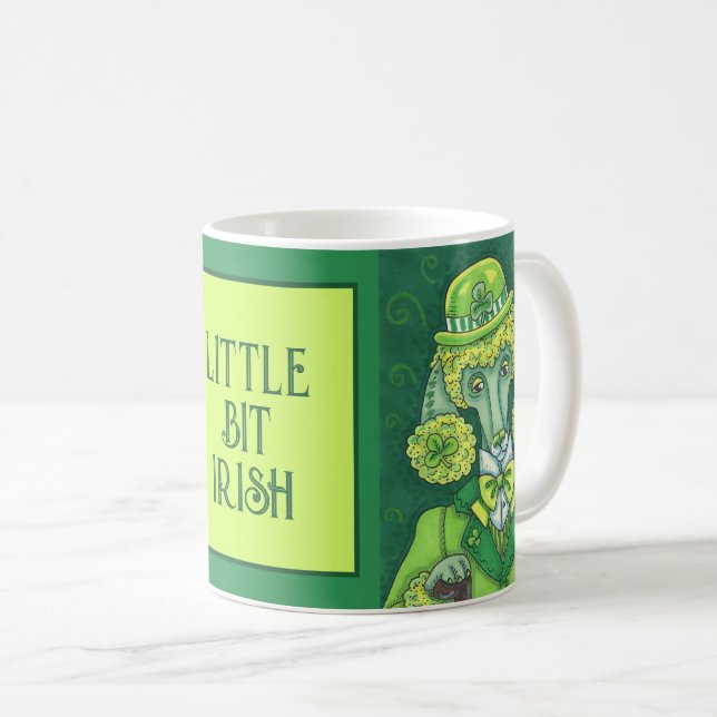 ST. PADDY'S IRISH GREEN FRENCH POODLE, LUCKY DOG COFFEE MUG (Front Right)