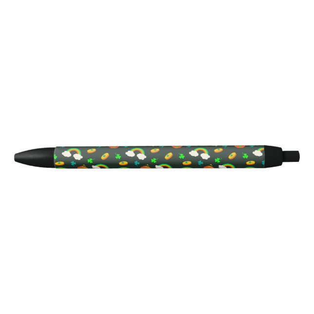 St Paddy's Pattern Black Ink Pen (Front)