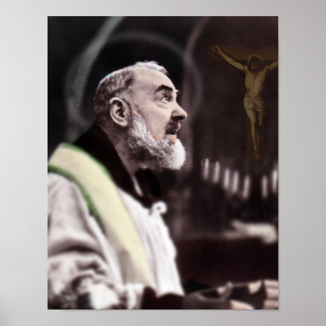 St Padre Pio at Mass. Poster (Front)