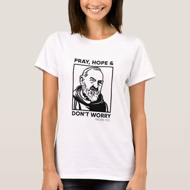 St. Padre Pio Catholic T-Shirt Christian Tee (Front)