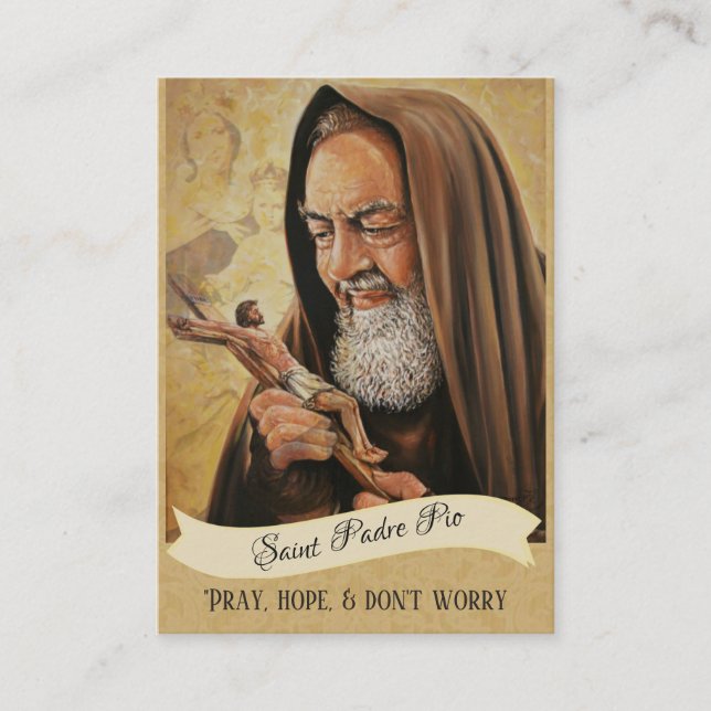 St. Padre Pio Lady Mount Carmel Prayer Holy Card (Front)