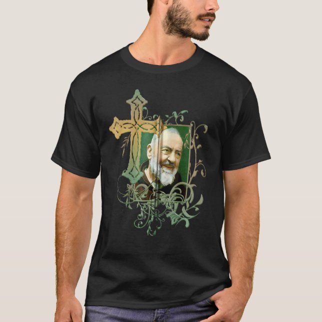St Padre Pio Prayer Cross Catholics Holy Saints Vi T-Shirt (Front)