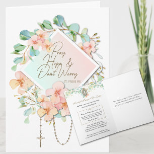 St. Padre Pio Prayer to Virgin Mary Floral Card