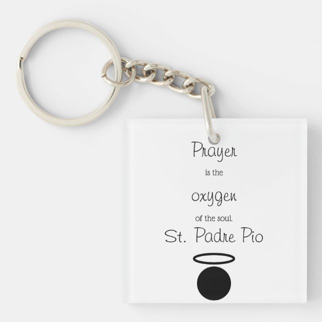 St. Padre Pio Quote Keychain (Front)