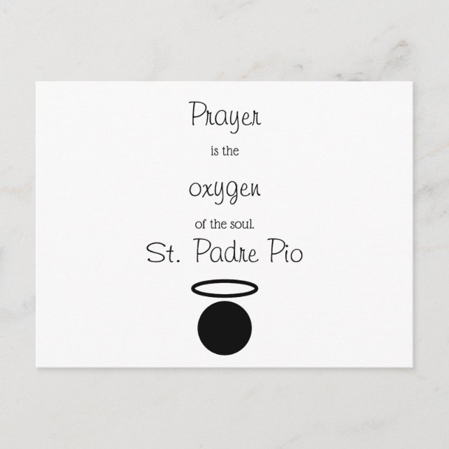 St. Padre Pio Quote Postcard (Front)