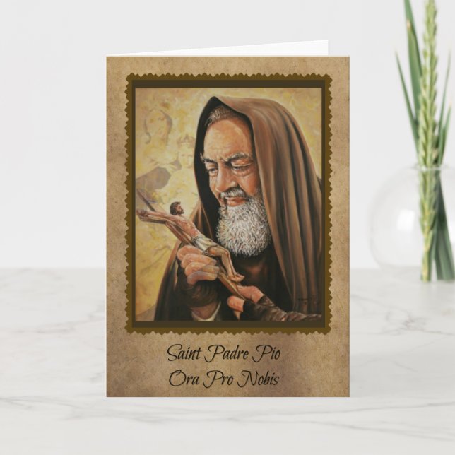 St. Padre Pio Stigmatist Priest Card (Front)