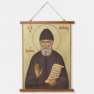 St. Paisios of Mount Athos l Orthodox Icon Hanging Tapestry
