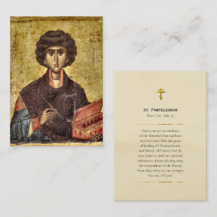 St. Panteleimon Orthodox Christian Prayer Card   
