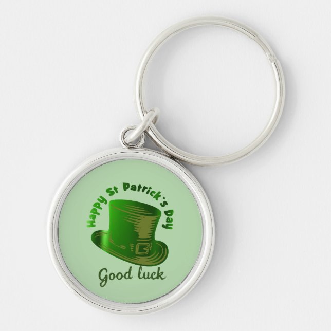 St. Partricks day Hat  Key Ring (Front)
