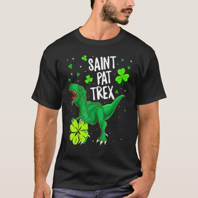 St Pat Trex Shirt T Rex St Patricks Day Dinosaur (Front)