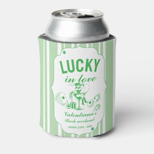 St patrcik lucky bachelorette in love party can cooler (Can Back)