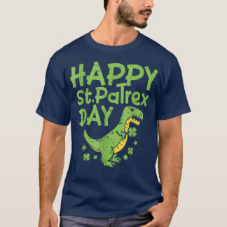 St Patre Funny Irish T Re St Patricks Day Dino Boy T-Shirt