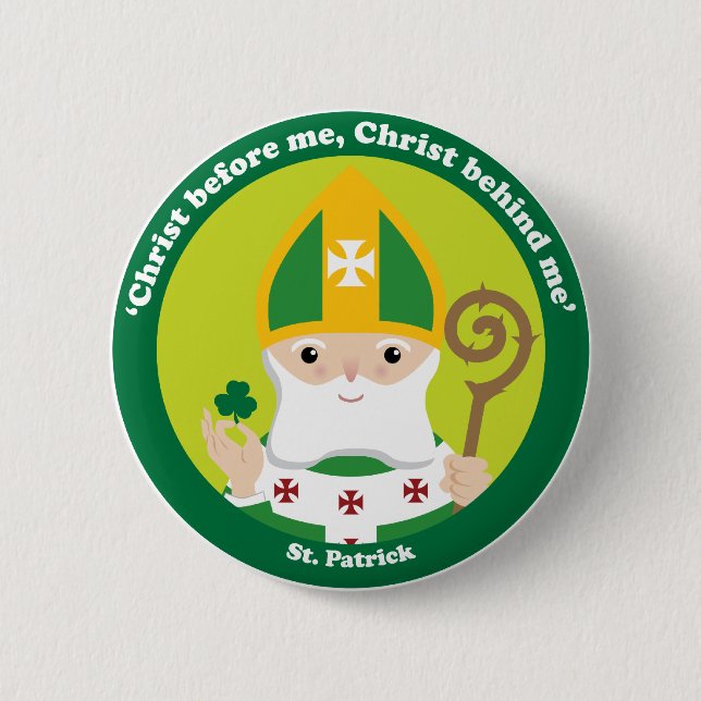 St. Patrick 6 Cm Round Badge (Front)