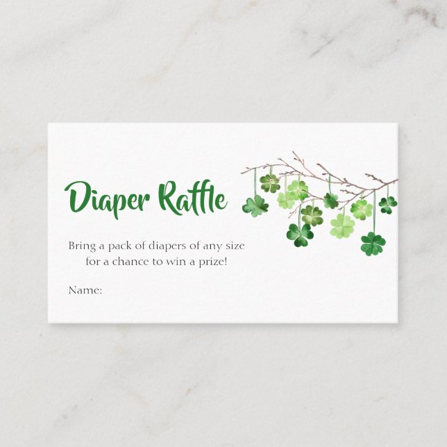 St. Patrick Baby Shower Diaper Raffle Business Card (Front)