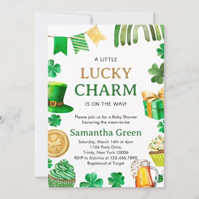 St. Patrick Baby Shower Invitation (Front)