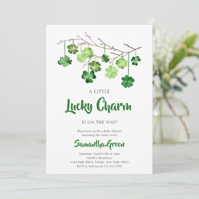 St. Patrick Baby Shower Invitation (Standing Front)