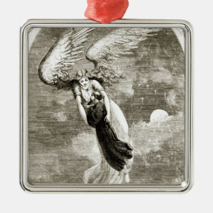 St. Patrick carried to Rome by the angel, from 'Th Metal Ornament