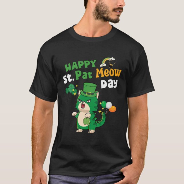 st patrick cat cat  kittens T-Shirt (Front)