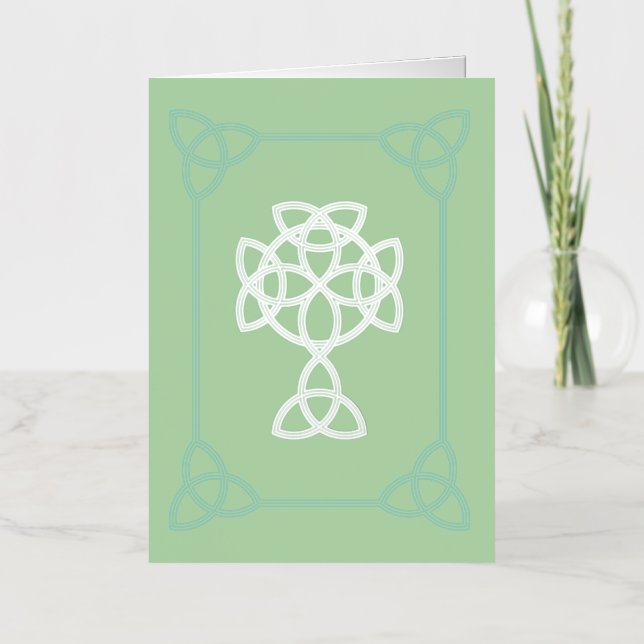 St. Patrick Celtic Cross & Quote | Folded Foil Holiday Card (Front)