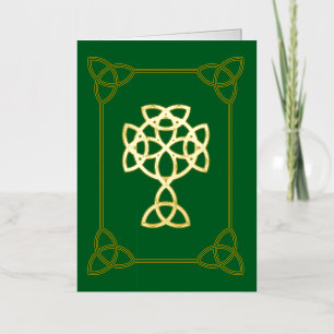 St. Patrick Celtic Cross & Quote Folded Foil Holiday Card