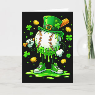 St Patrick Day Baseball Drip Ice Cream Baseball  Card