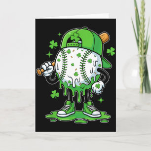 St Patrick Day Baseball Drip Ice Cream Baseball Ho Card