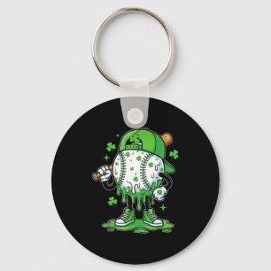 St Patrick Day Baseball Drip Ice Cream Baseball Ho Key Ring