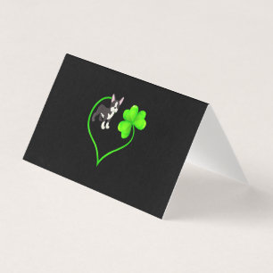St Patrick Day Boston Terrier Dog Mum Dad Shamrock