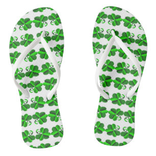 St Patrick Day. Clover shamrock. Thongs