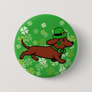 St. Patrick Day Dachshund Cartoon 7 6 Cm Round Badge