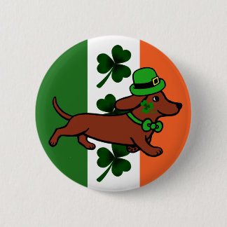 St. Patrick Day Dachshund Cartoon 7 6 Cm Round Badge