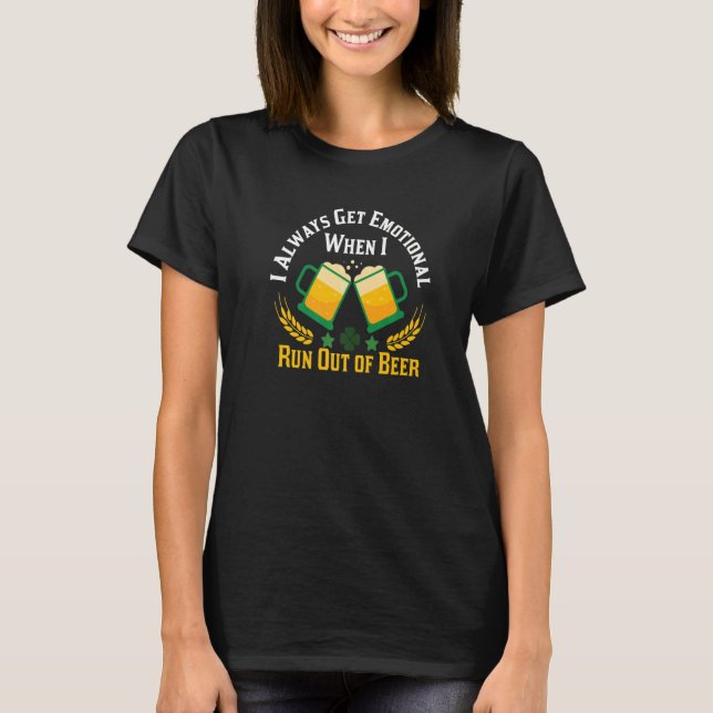 St Patrick Day Four Leaf C Irish Drinking Beer Sha T-Shirt (Front)