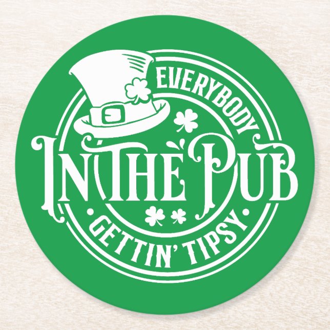 St. Patrick Day - Funny Tipsy Tavern Coasters (Front)